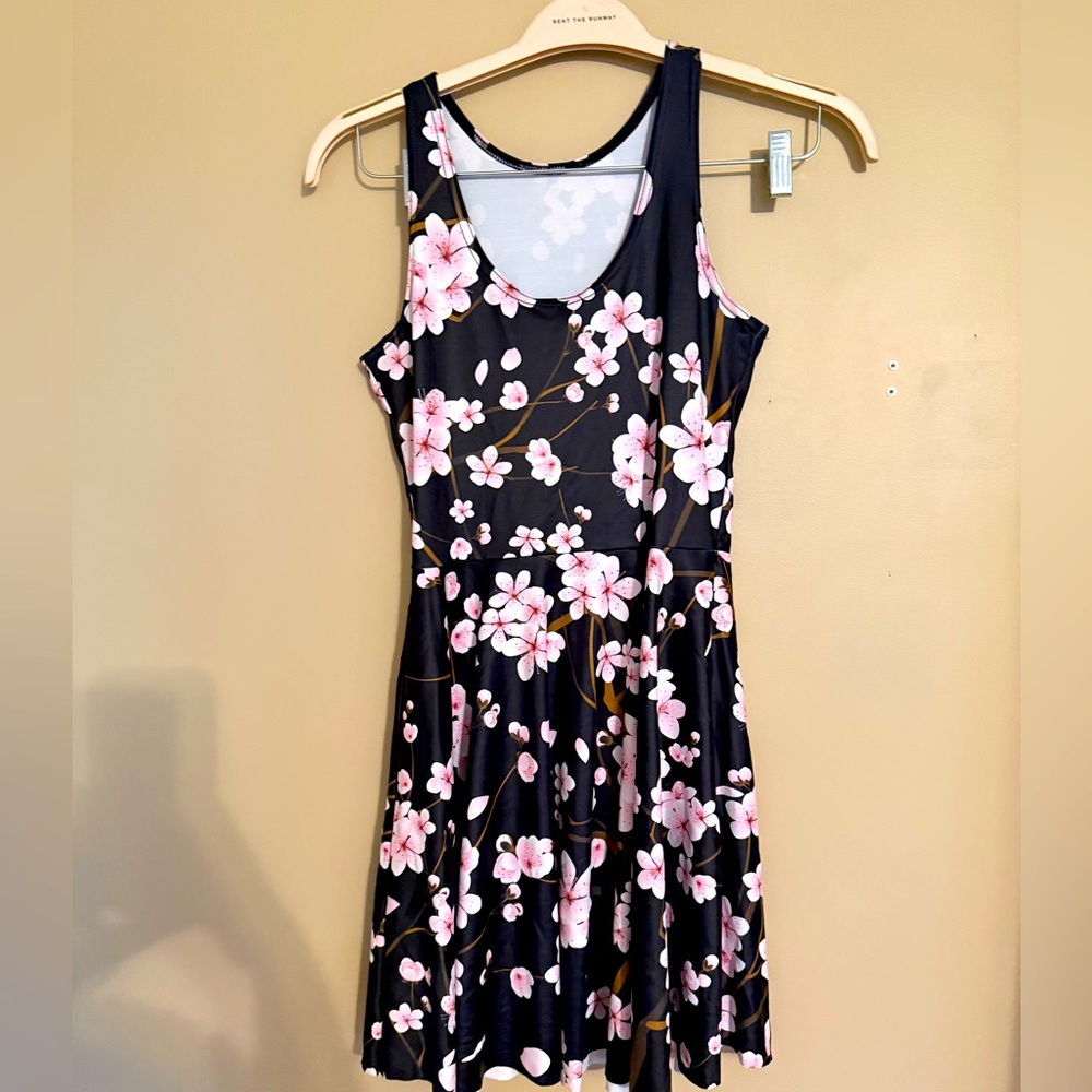 Blackmilk Black Floral Cherry Blossom Mini Dress